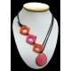 WHOLESALE TAGUA NECKLACES  SQUARE DONUT  MULTI COLORED