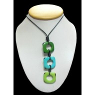 WHOLESALE TAGUA NECKLACES TYPE SQUARE DONUT HANDCRAFTED MULTI COLORED