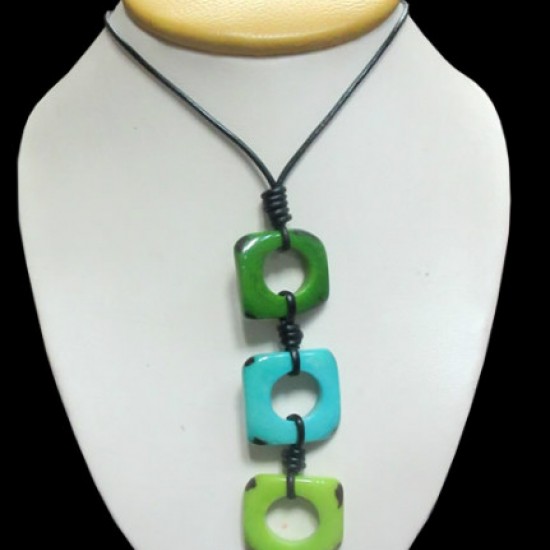 WHOLESALE TAGUA NECKLACES TYPE SQUARE DONUT HANDCRAFTED MULTI COLORED