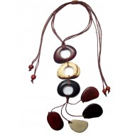 WHOLESALE TAGUA NECKLACES TYPE DONUT  MULTICOLOR