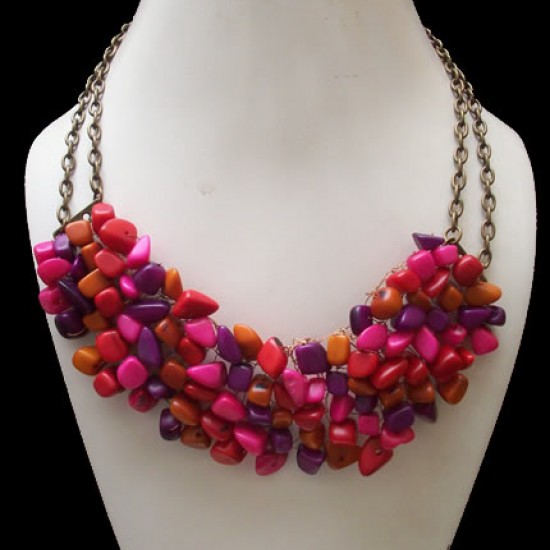 WHOLESALE TAGUA GRAVEL NECKLACES WITH BRONZE 