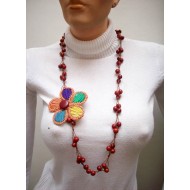 WHOLESALE AZAID (ACAID) NECKLACES WITH STRAW FLOWER  - PERUINCASHOP