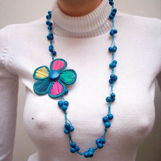 WHOLESALE AZAID (ACAID) NECKLACES WITH STRAW FLOWER  - PERUINCASHOP