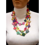 BRASILEAN COCONUT NECKLACES MULTICOLOR 