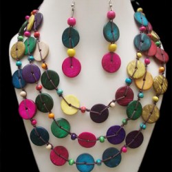 BRASILEAN COCONUT NECKLACES MULTICOLOR 