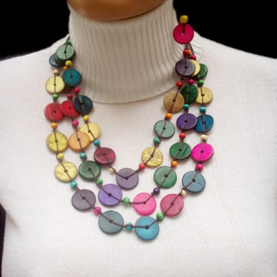 BRASILEAN COCONUT NECKLACES MULTICOLOR 