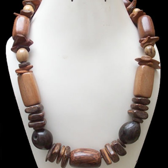 WHOLESALE INCA WOOD NECKLACES WITH COCONUT