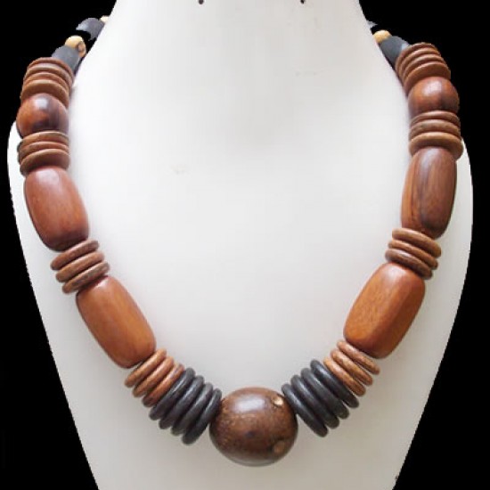 WHOLESALE INCA WOOD NECKLACES WITH COCONUT