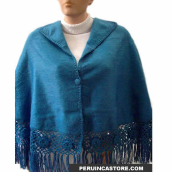 NICE " ROSES" MODEL CAPE MADE OF COMBED ALPACA WOOL 