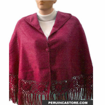 AMAZING "ROSES" CAPE MODEL MADE COMBED ALPACA WOOL