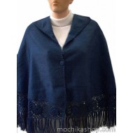 PERUVIAN CLOAK MODEL" ROSES" MADE OF ALPACA WOOL COMBED