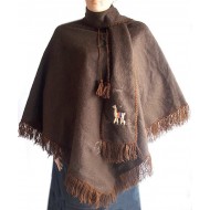 PONCHO MADE OF ALPACA COMBED WOOL MODEL "LLAMITA"