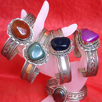 WHOLESALE PERUVIAN AGATE STONE BRACELETS WITH ALPACA SILVER