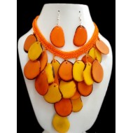 WHOLESALE TAGUA SETS NECKLACES FLAT SEEDS AND WOVEN 
