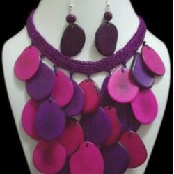 WHOLESALE TAGUA SETS NECKLACES FLAT SEEDS AND WOVEN 